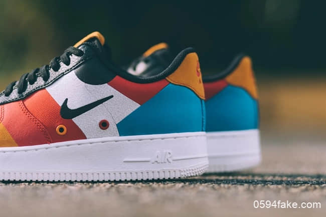 耐克全新配色刺绣小勾+彩色拼接Nike Air Force 1海外现已发售! 货号:CI006-101