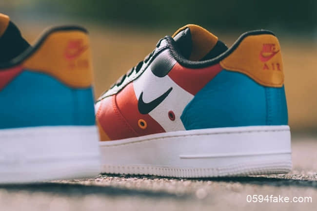 耐克全新配色刺绣小勾+彩色拼接Nike Air Force 1海外现已发售! 货号:CI006-101