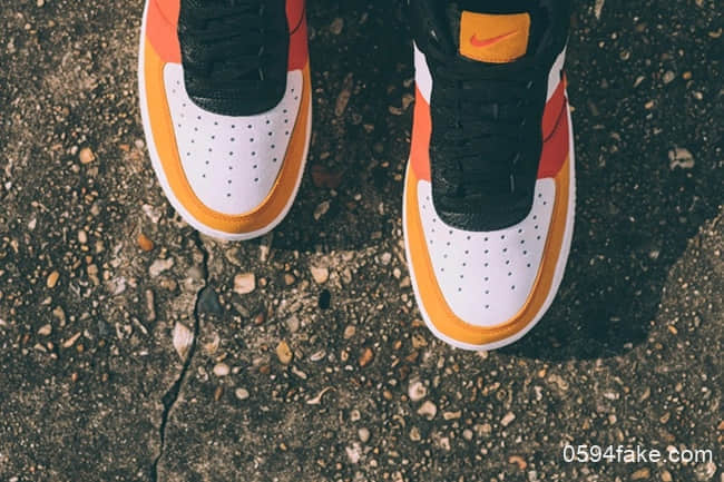 耐克全新配色刺绣小勾+彩色拼接Nike Air Force 1海外现已发售! 货号:CI006-101