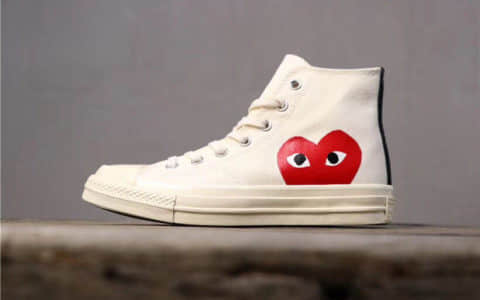 Converse Chuck 70 x CDG Play匡威川久保玲联名白色爱心高帮公司级高品质秒杀市面通货 货号:150205C