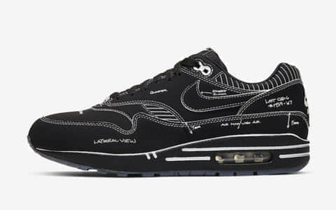 Nike Air Max 1“Black Schematic”耐克Max1全新黑白配色这个草稿太好看了吧! 货号:CJ4286-001