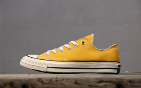 Converse All Star 1970S匡威帆布鞋低帮黄真标带半码硫化高品质双围布围条 货号:162063C