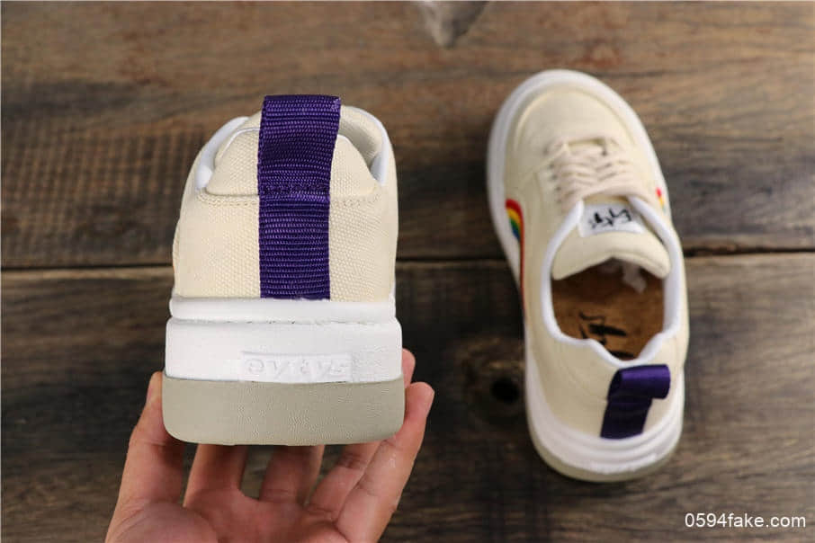 Eytys Sonic Canvas Sneakers米白彩虹瑞典小众品牌Lisa同款彩虹鞋头层羊皮内里 货号:0617