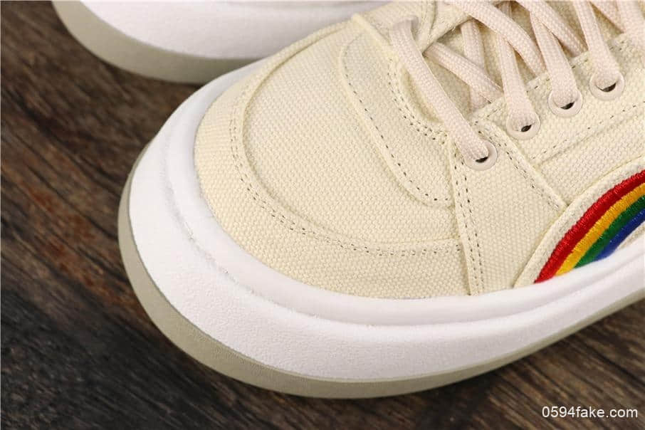 Eytys Sonic Canvas Sneakers米白彩虹瑞典小众品牌Lisa同款彩虹鞋头层羊皮内里 货号:0617