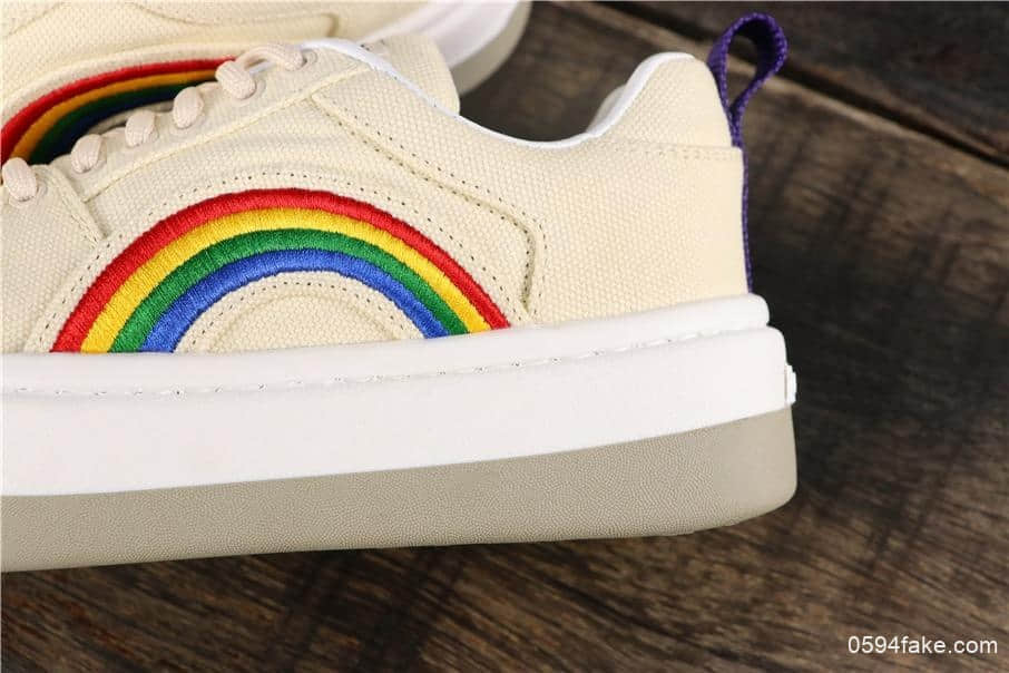Eytys Sonic Canvas Sneakers米白彩虹瑞典小众品牌Lisa同款彩虹鞋头层羊皮内里 货号:0617