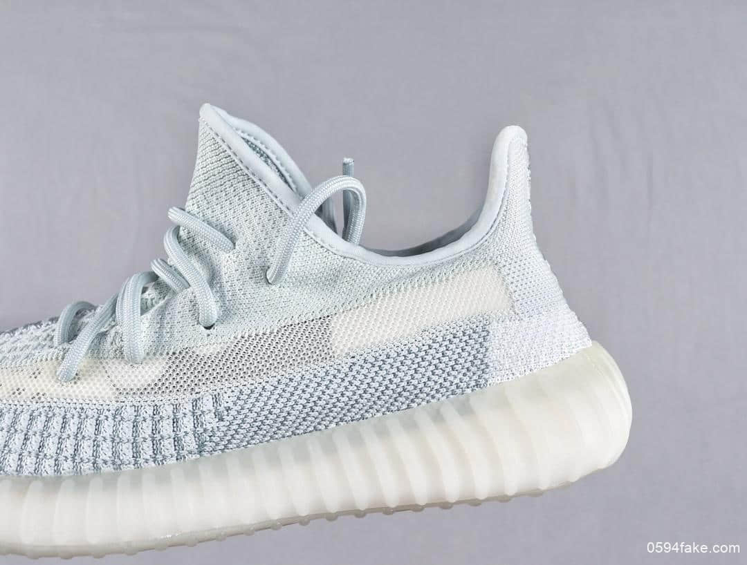 阿迪达斯Yeezy 350 Boost V2 Citrin Reflective椰子OG纯原全新冰蓝渐蓝拼接满天星侃爷椰子跑步鞋 货号:FW3043