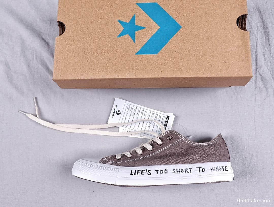 匡威Converse Chuck Taylor ALL Star真标高品质奶油环保纤维鞋面电绣眼扣 货号:164921C