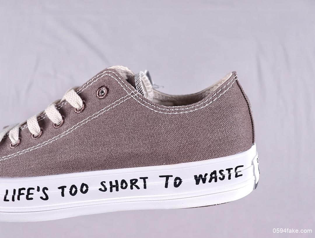 匡威Converse Chuck Taylor ALL Star真标高品质奶油环保纤维鞋面电绣眼扣 货号:164921C