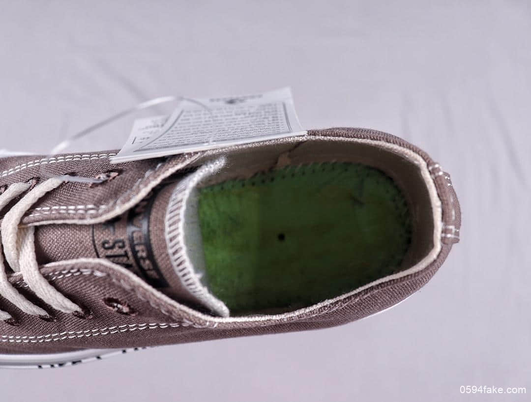 匡威Converse Chuck Taylor ALL Star真标高品质奶油环保纤维鞋面电绣眼扣 货号:164921C