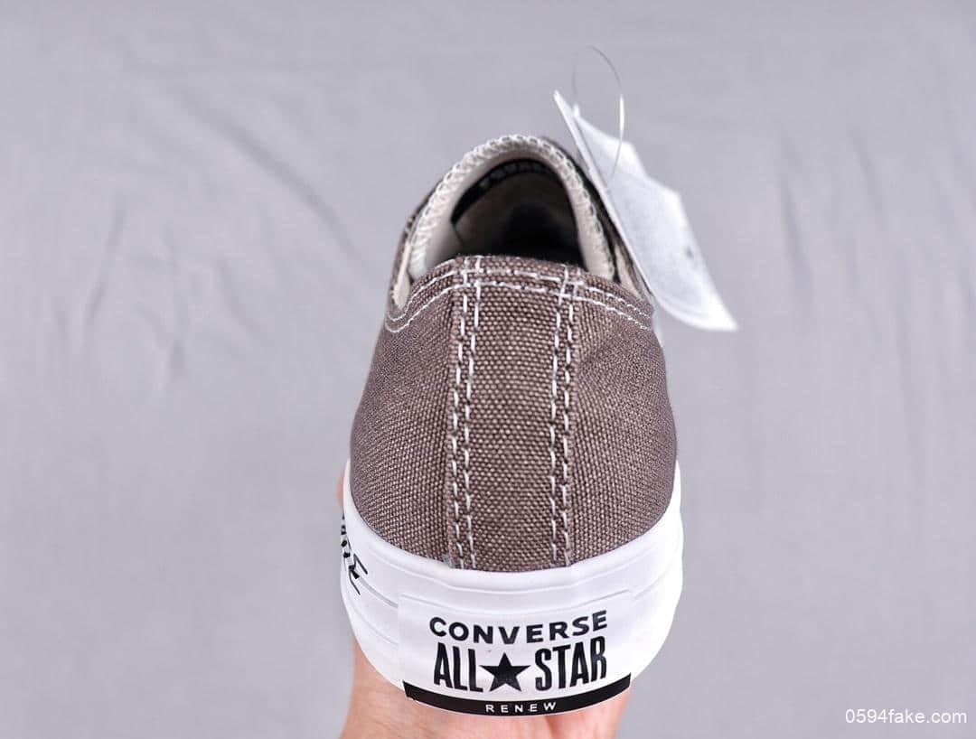 匡威Converse Chuck Taylor ALL Star真标高品质奶油环保纤维鞋面电绣眼扣 货号:164921C