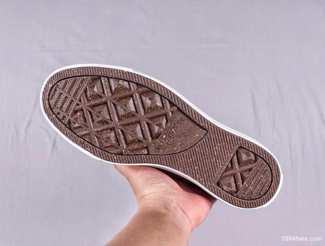 匡威Converse Chuck Taylor ALL Star真标高品质奶油环保纤维鞋面电绣眼扣 货号:164921C