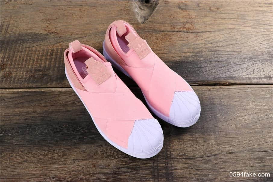 阿迪达斯Adidas SUPERSTAR SLIP ON W S公司级贝壳头十字交叉绑带一脚蹬 货号:S76408