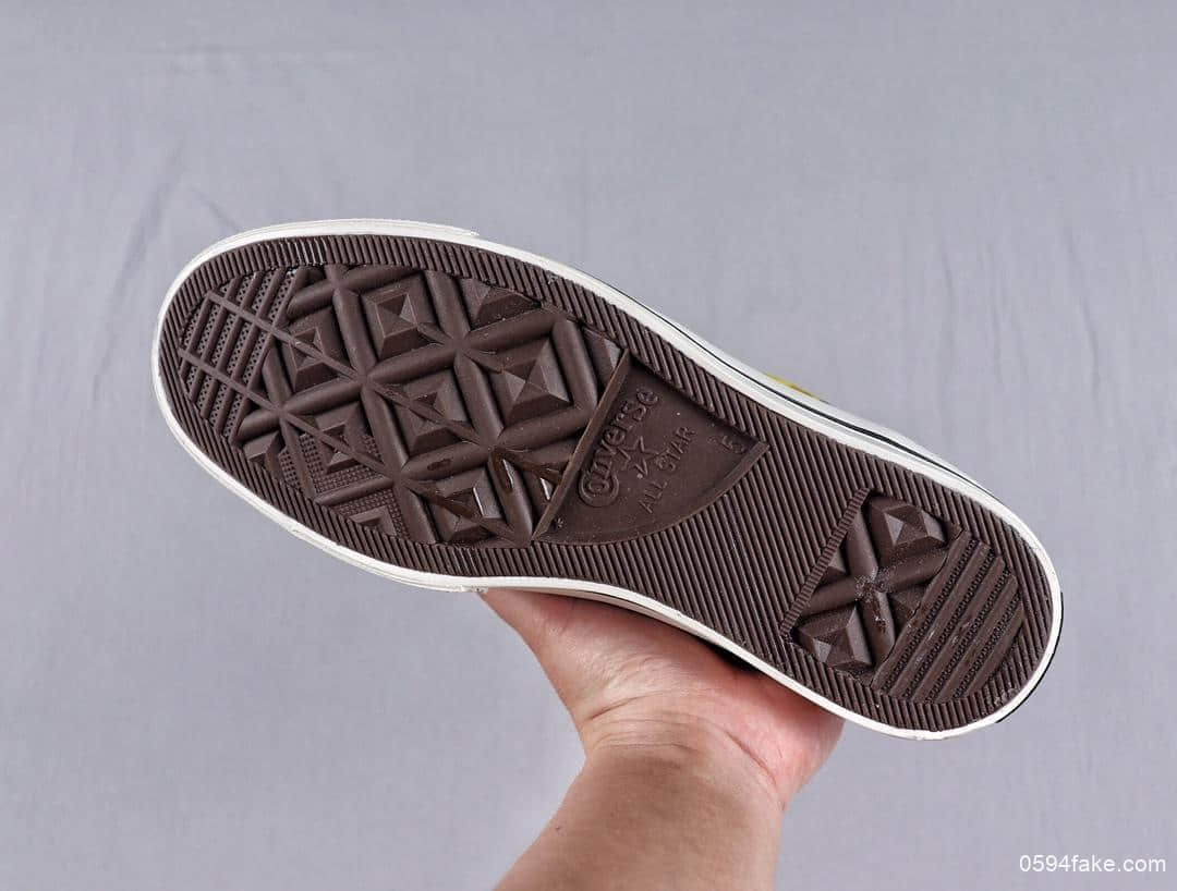 匡威Converse CONVERSE CHUCK 70夏日小黄花真标硫化蓝底高帮女鞋 货号:164076C