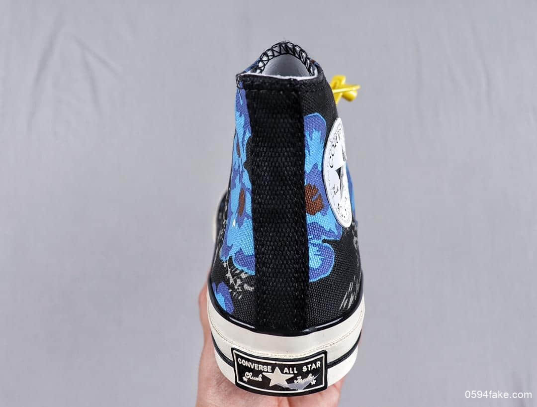 匡威Converse Chuck 1970s Parkway Floral帆布休闲板鞋真标硫化蓝底立体3D鞋标 货号:164077C