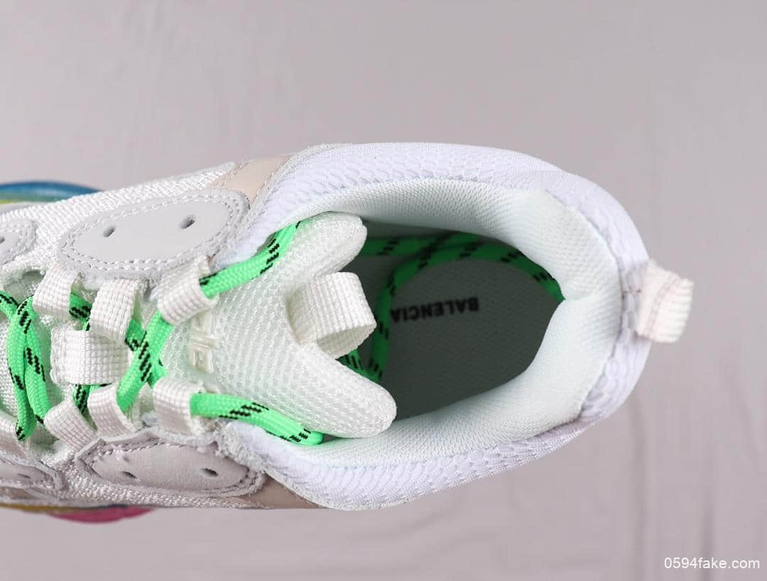 巴黎世家Balenciaga Triple S气垫老爹鞋彩虹官方纯原版本正确字体电绣 货号:541624W09E11895