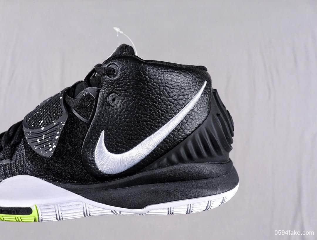 耐克Nike Kyrie 6 PE Black White Yellow欧文黑白荧光绿泼墨欧文6代室内休闲运动中帮篮球鞋 货号：BQ9377-001