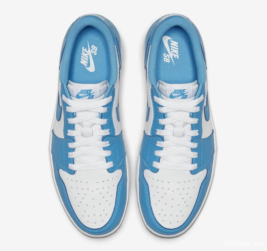 清新白蓝配色!Nike SB x Air Jordan 1 Low“UNC”即将发布! 货号:CJ7891-401