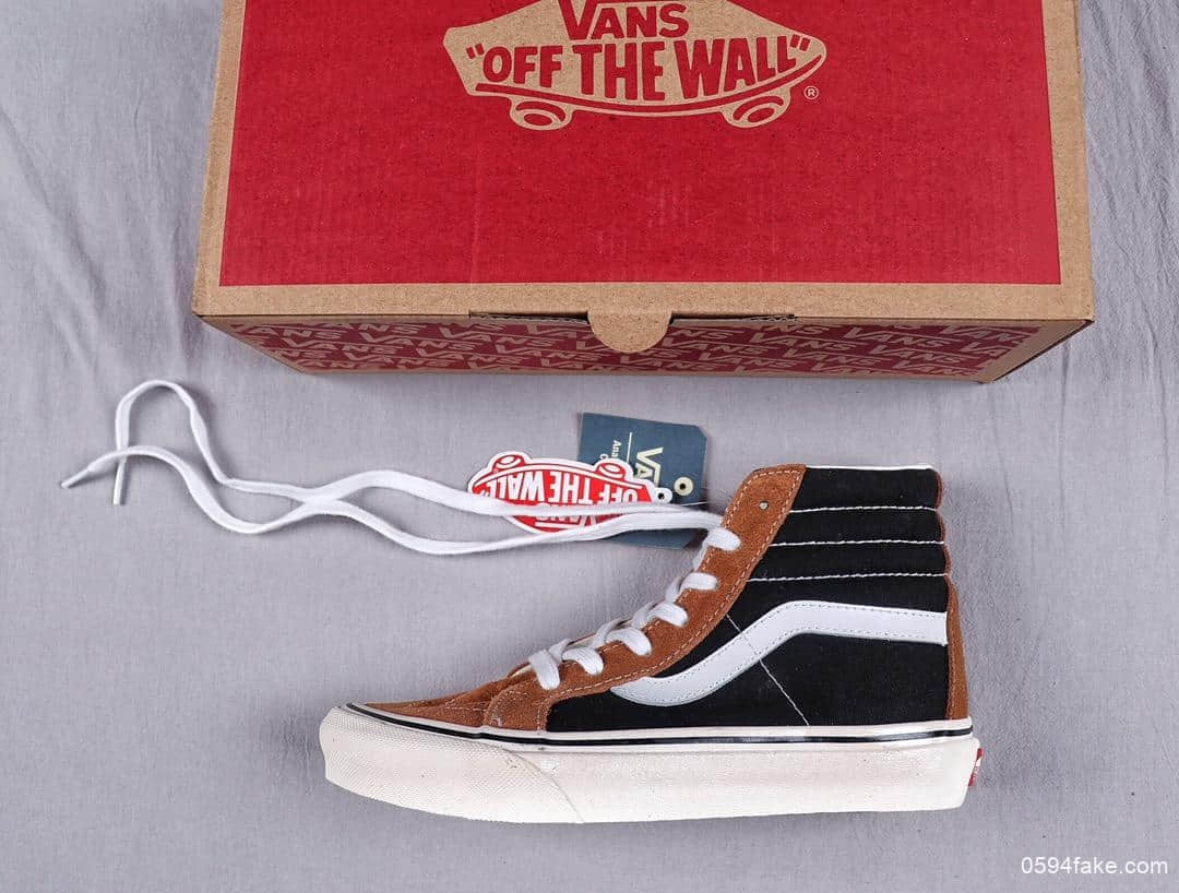 万斯Wans SK8 HI真标硫化工艺原厂DT钢印带半码安纳海姆系列复古高帮板鞋 货号:VN0A38GFUQ2