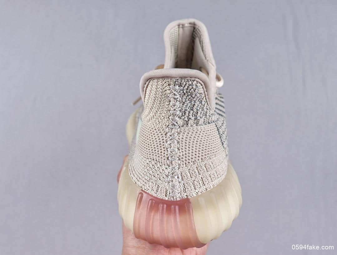 阿迪达斯Adidas YEEZY BOOST 350 V2 Citrin Reflective百搭轻便爆米花中底休闲运动慢跑鞋OG纯原镂空柠檬素浅黄拼接满天星 货号:FW5318