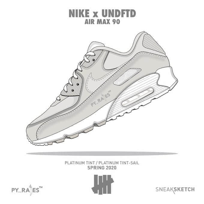 耐克全新Undefeated x Nike Air Max 90三款新配色将于2020年春季推出!