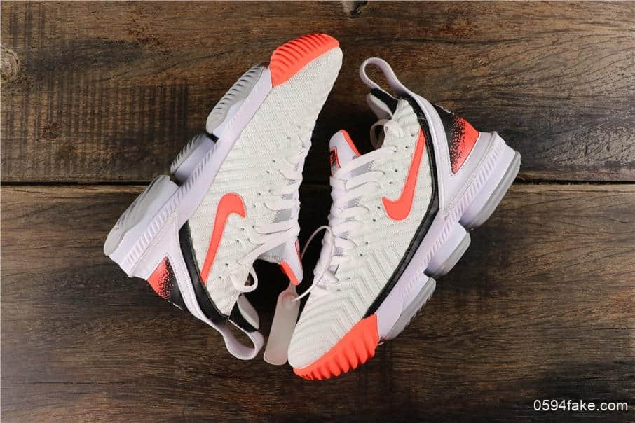 耐克LeBron XVI Hot Lava詹姆斯16代白粉热熔岩纯原版本实战运动篮球鞋 货号:CI1522-100