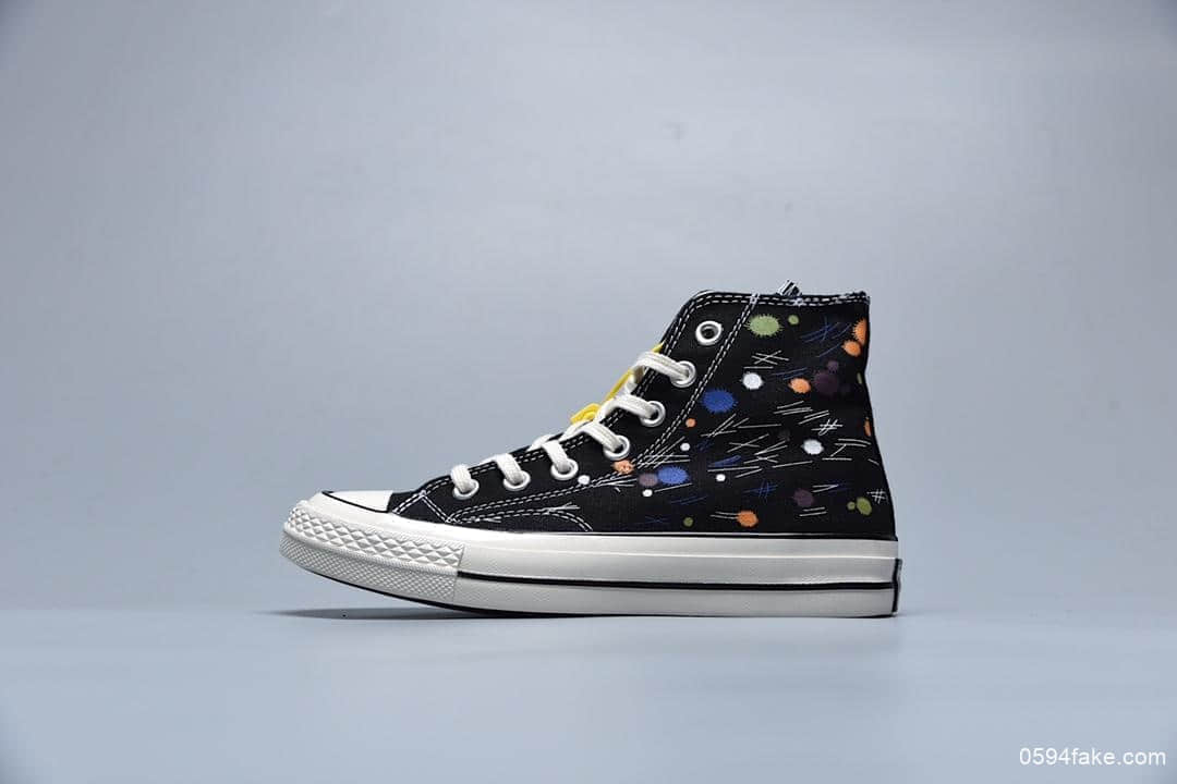 匡威Converse Chuck 70张艺兴同款涂鸦手绘公司级三星标高帮男女帆布鞋 货号:162210C