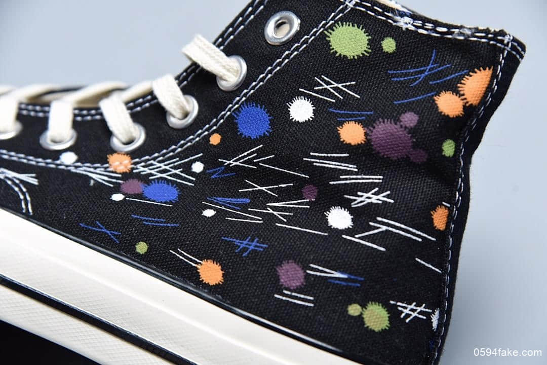 匡威Converse Chuck 70张艺兴同款涂鸦手绘公司级三星标高帮男女帆布鞋 货号:162210C