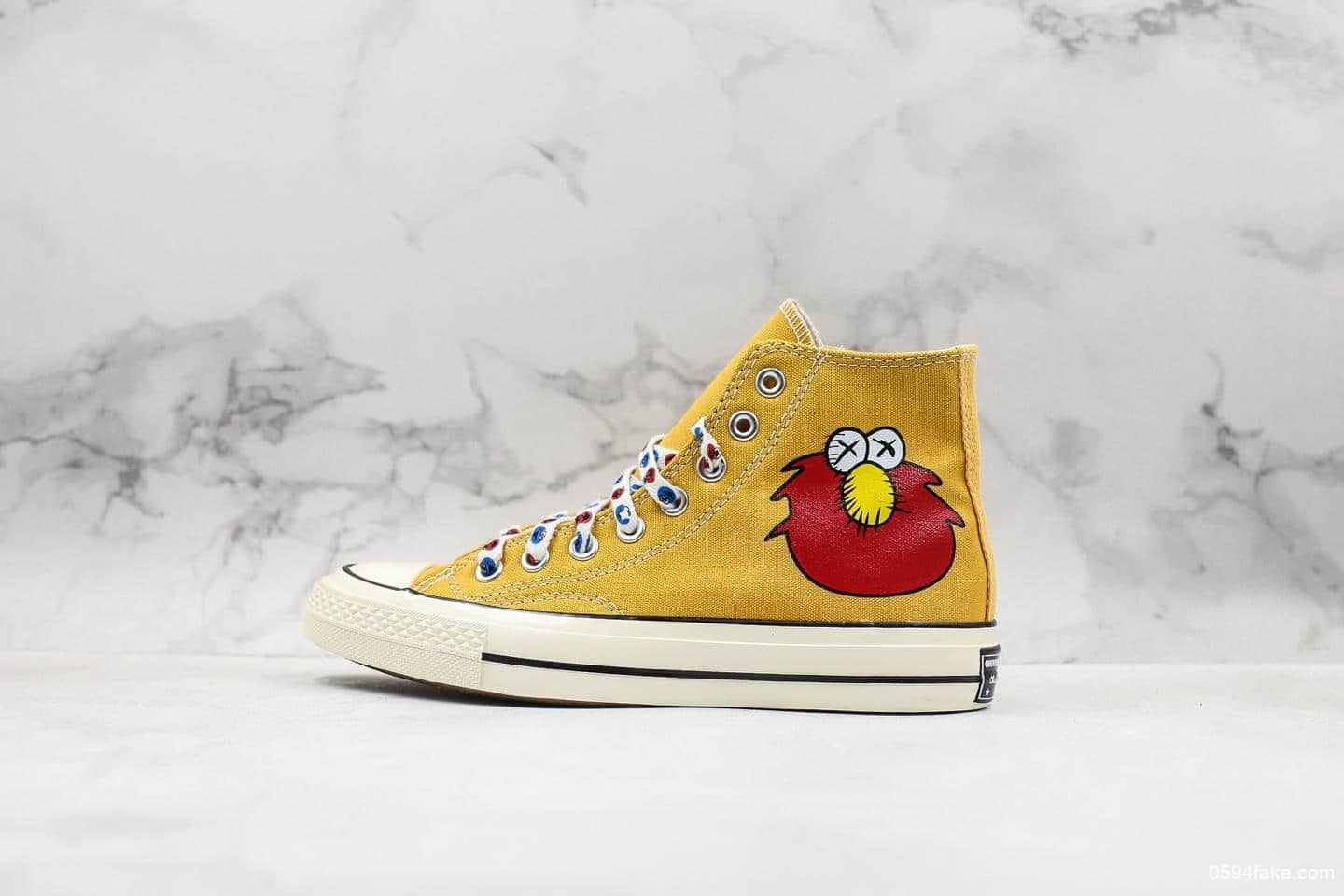 匡威Sesame Street x Converse Chuck Taylor All Star 1970 HI芝麻街联名十周年鞋限定手绘涂鸦高帮帆布鞋 货号:162054C