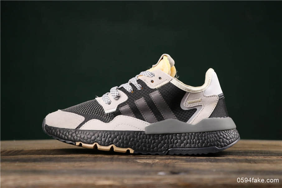 阿迪达斯Adidas Nite Jogger 2019 Boost真标高品质夜行者男鞋黑橙运动经典跑步鞋 货号:BD7933