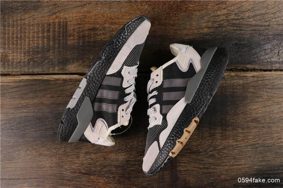 阿迪达斯Adidas Nite Jogger 2019 Boost真标高品质夜行者男鞋黑橙运动经典跑步鞋 货号:BD7933