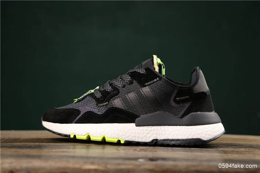 阿迪达斯Adidas Nite Jogger 2019 Boost夜行者真标高品质王嘉尔同款炫彩反光上海限定配色复古休闲运动跑鞋 货号:EG2202