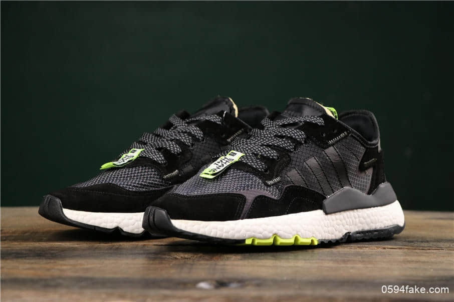 阿迪达斯Adidas Nite Jogger 2019 Boost夜行者真标高品质王嘉尔同款炫彩反光上海限定配色复古休闲运动跑鞋 货号:EG2202