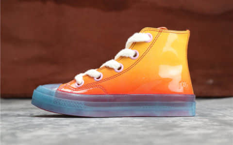 Converse Chuck 70 x JW ANDERSON果冻橙 匡威高品质真标联名JW彩色皮革高帮果冻橙 货号:162286C