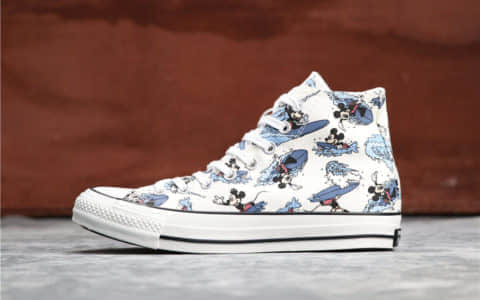 Converse 100周年ALL STAR x迪士尼米老鼠米奇冲浪MICKEY MOUSE SURFI纪念款冲浪白真标高品质 货号:1CK746