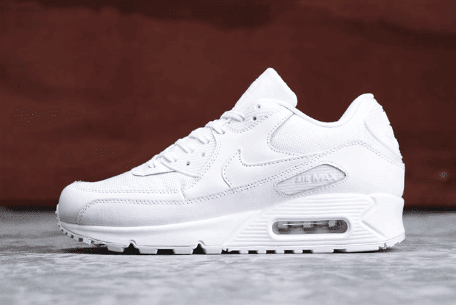 Nike Air Max 90 LEATHER纯白色 耐克真标高品质透明气垫复古皮面运动鞋 货号：302519-113