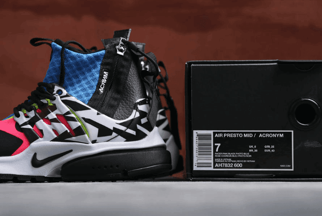 Nike Air Presto Mid Acronym粉蓝白 耐克联名系列机能拉链真标高品质 货号：AH7832-600