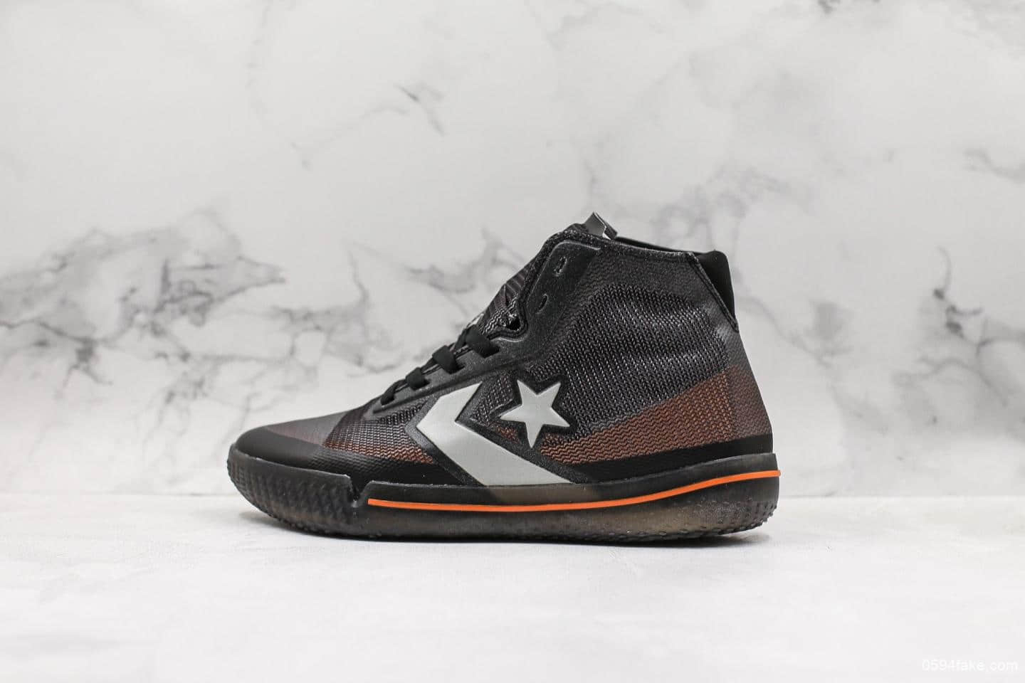匡威Converse All Star Pro BB Black Silver Orange公司级版本一星箭标原档案数据开发实战篮球鞋 货号:165656C