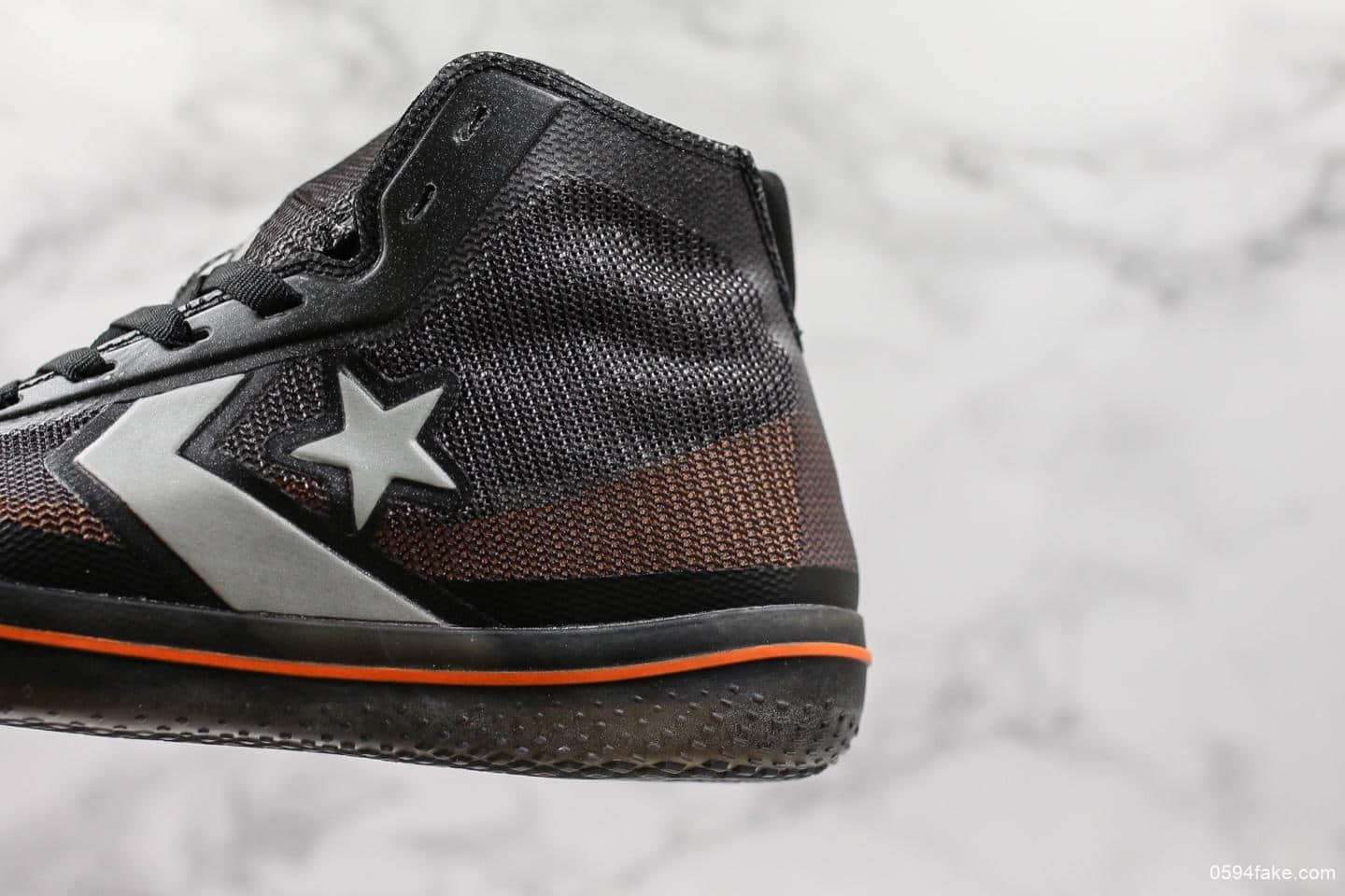 匡威Converse All Star Pro BB Black Silver Orange公司级版本一星箭标原档案数据开发实战篮球鞋 货号:165656C