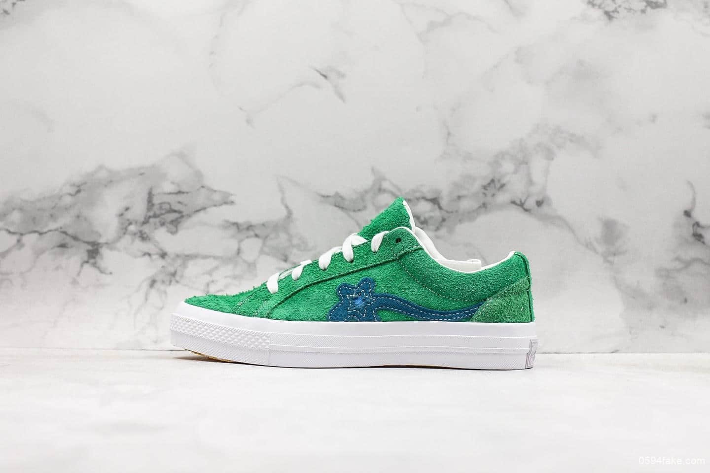 匡威Converse One Star Ox Golf Le Fleur小花联名款稀有配色低帮硫化板鞋原盒真标原厂麂皮结构 货号:160322C