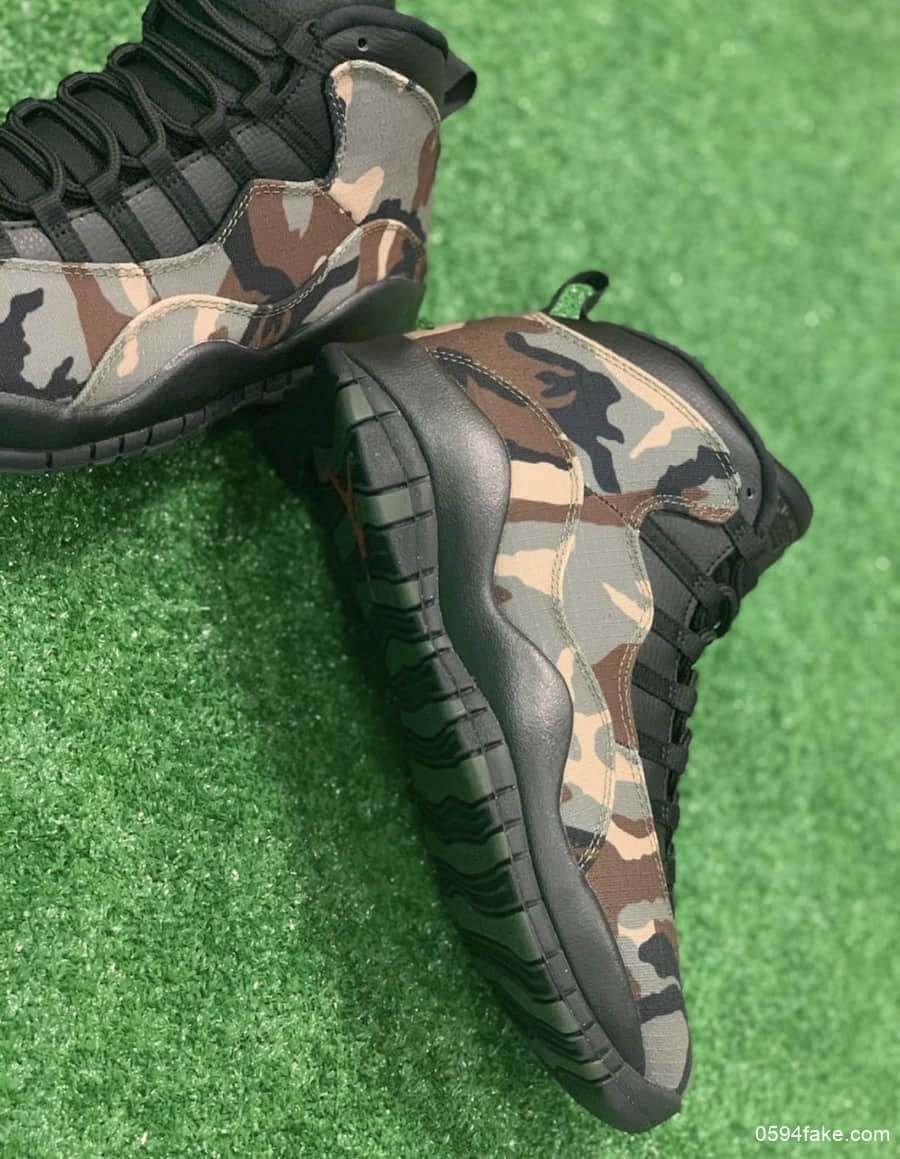 迷彩配色+军用布料!这双Air Jordan 10“Camo”绝对有型! 货号:310805-200