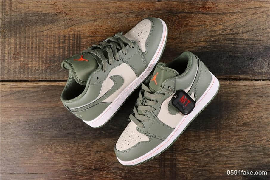 乔丹Air Jordan AJ1 Low纯原版本低帮百搭休闲文化篮球鞋橄榄绿配色原盒原标全头层牛皮开发 货号:553560-121