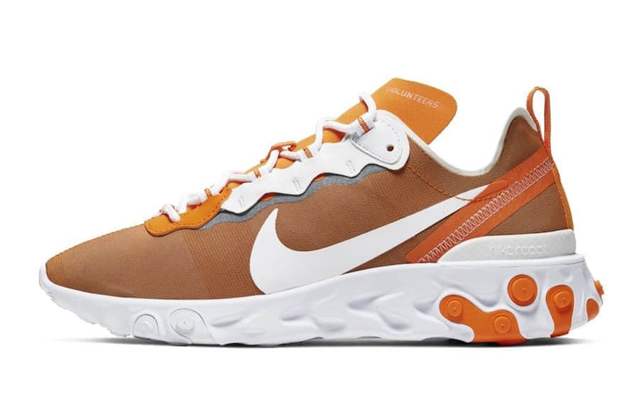 Nike React Element 55“Tennessee”又曝新配色!一抹橘色为你消除了夏季的炎热!