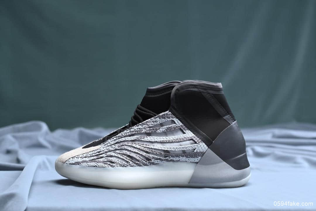阿迪达斯adidas YEEZY Boost Basketball Quantum纯原版本椰子爆米花中底高帮针织休闲运动篮球鞋量子斑马灰碳黑3M 货号:EG1535
