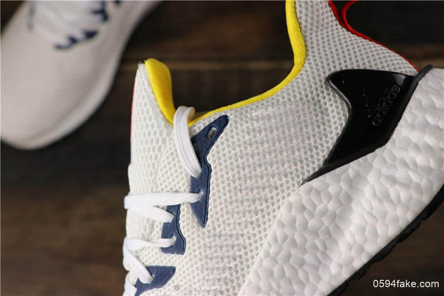 阿迪达斯Adidas Alphaboost System米黄蓝公司级带半码高弹爆米花跑鞋区分市面臃肿鞋型 货号:EF9042