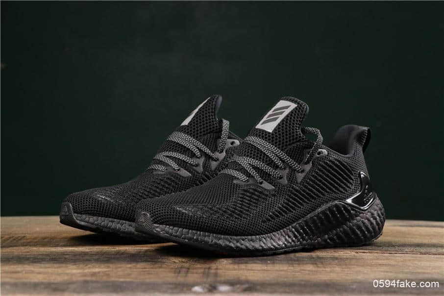 阿迪达斯adidas alphabounce beyond m阿尔法跑鞋全黑公司级带半码高频网面+马牌大底 货号:G54128