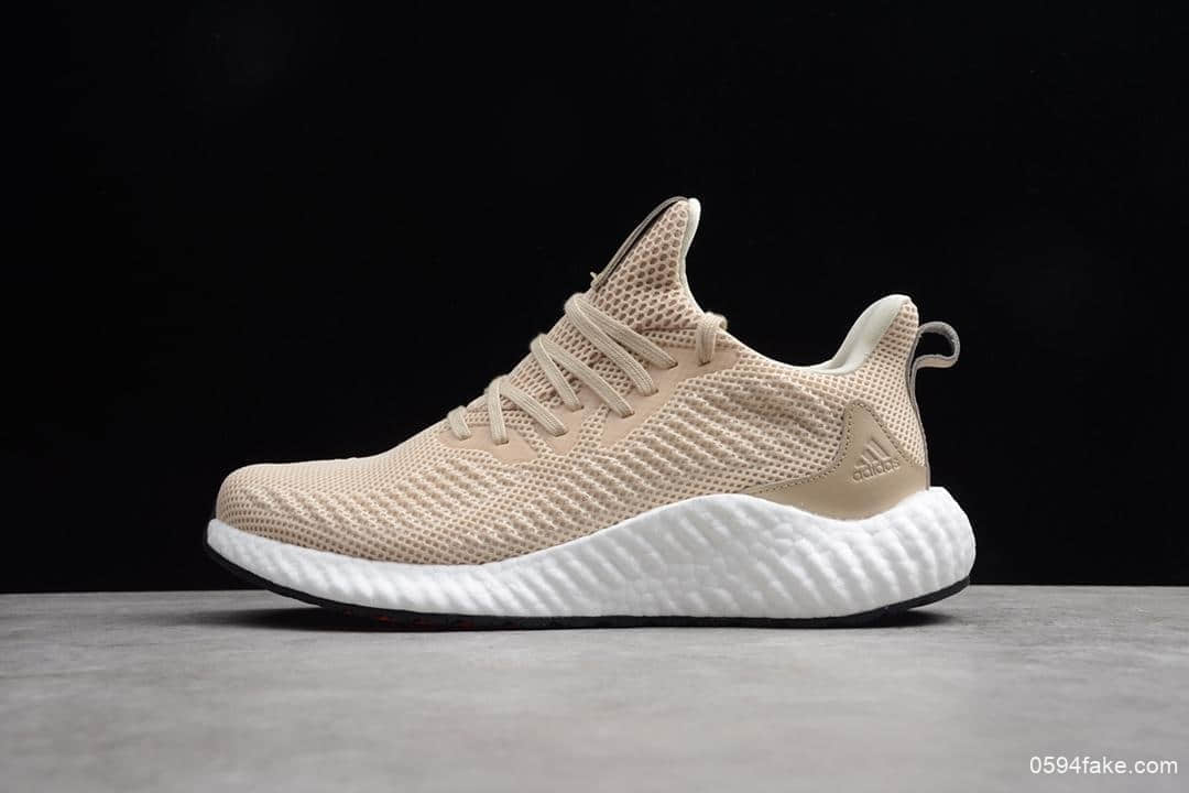 阿迪达斯adidas Alphaboost System米黄公司级带半码阿尔法透气跑步鞋耐磨马牌大底 货号:EF1164