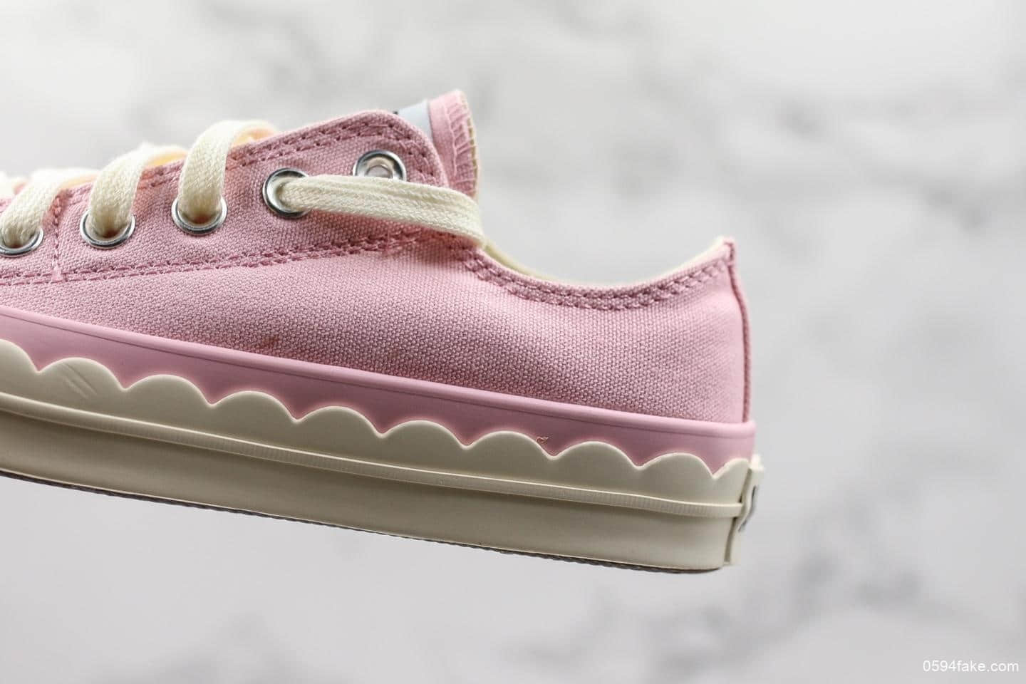 匡威Converse真标硫化蓝底版本夏日百搭款低帮休闲帆布鞋双围条工艺花边波浪纹