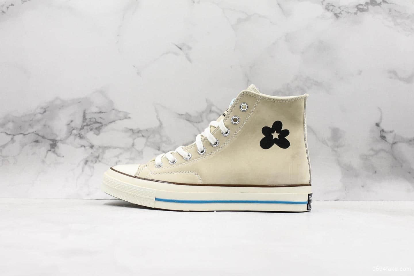 匡威CONVERSE GOLF le FLEUR TTC小花六代联名款真标硫化高品质蓝色软底虎扑版本休闲时尚高帮鞋 货号:163168C