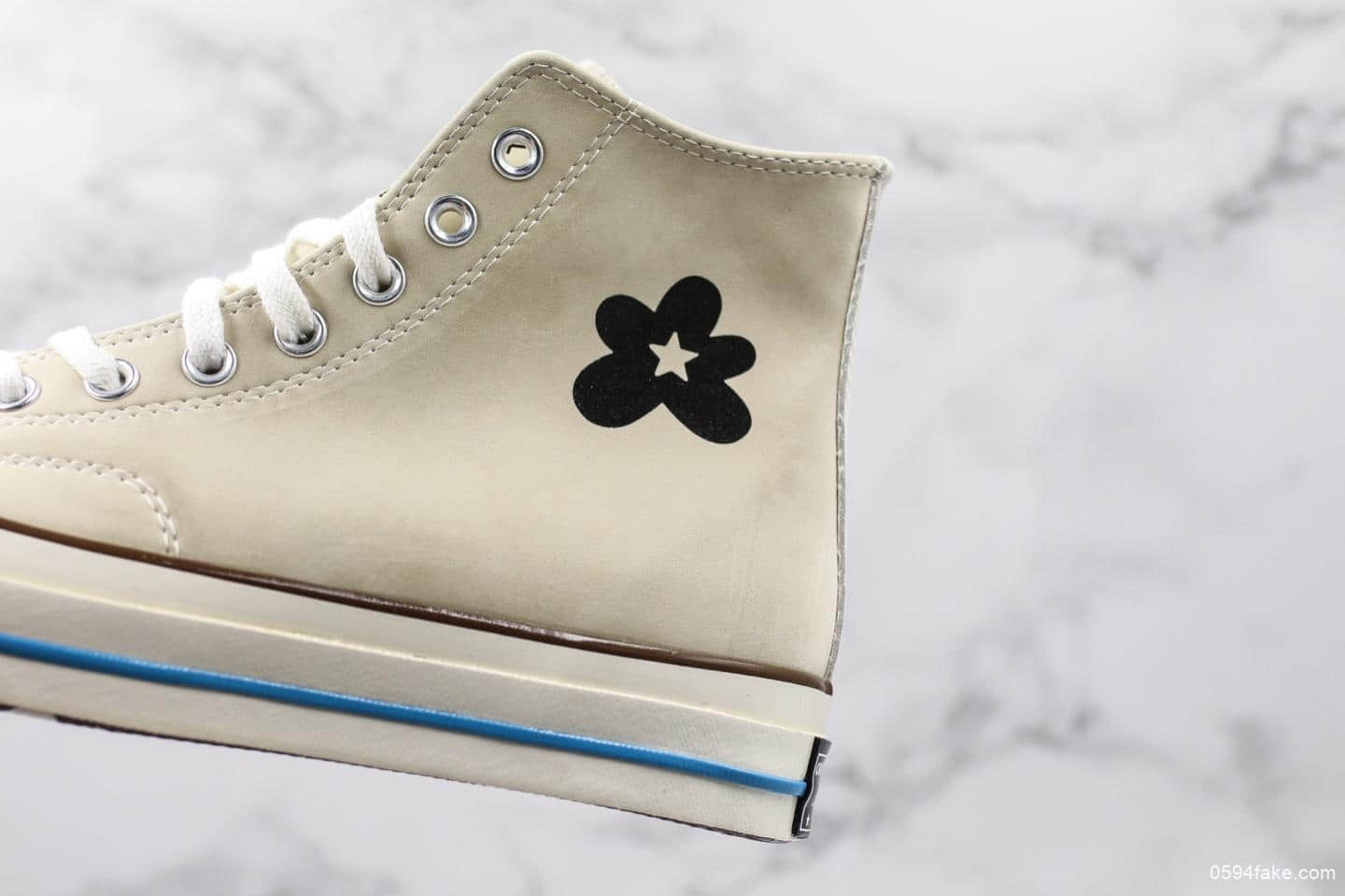 匡威CONVERSE GOLF le FLEUR TTC小花六代联名款真标硫化高品质蓝色软底虎扑版本休闲时尚高帮鞋 货号:163168C