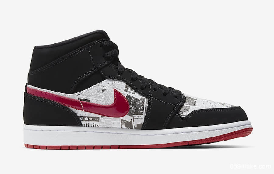 Air Jordan 1 Mid 全新配色曝光!报纸图案个性又复古! 货号:852542-061